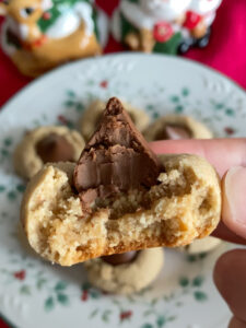 These Almond Butter Thumbprint Cookies are an almondy version of the classic peanut butter blossom cookies. They are made with some healthier ingredients, making them a great addition to your Christmas cookie lineup!